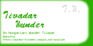 tivadar wunder business card